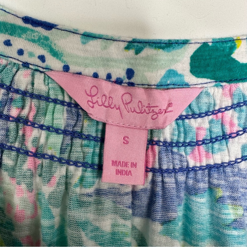 Lilly Pulitzer Essie Wake Up Call Tropical Floral & Toucan Sleeveless Top Sz S - Picture 10 of 11